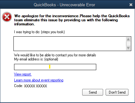 QuickBooks Unrecoverable Error in Desktop