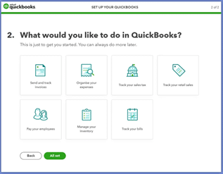 Set up your quickbooks screenshots