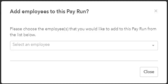 Add Employees to This Pay Run