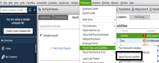 QuickBooks Desktop Application's Dashboard