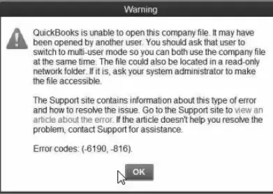 What is QuickBooks Error 6190 & 816?
