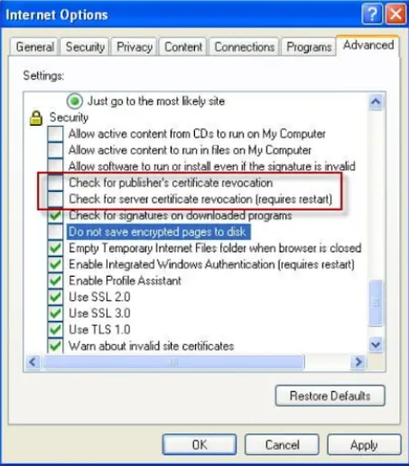 Adjust SSL Settings