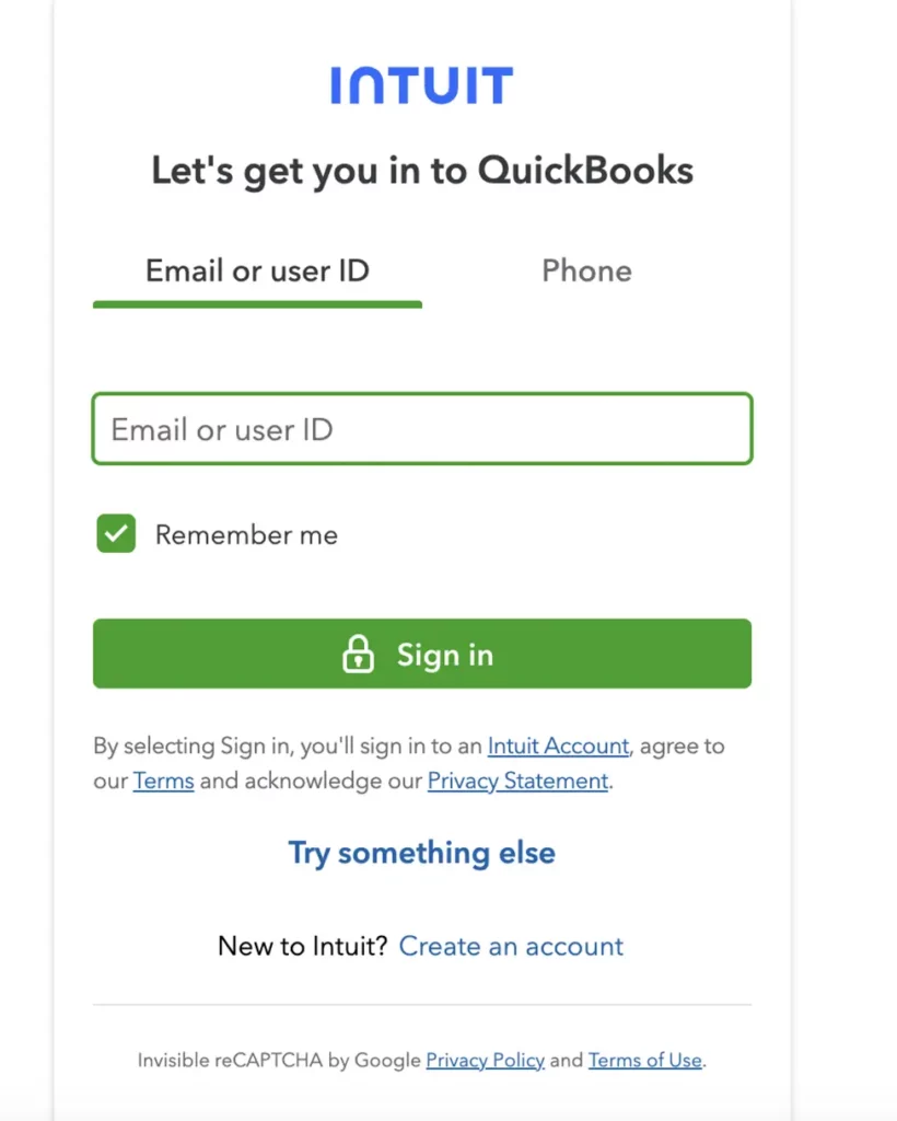 Log into Your QuickBooks Account