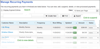 Manage Recurring Payments