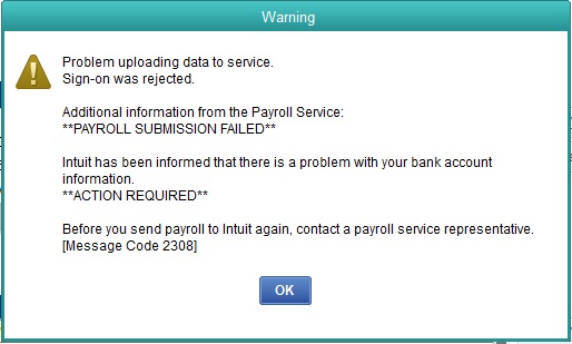 QuickBooks Error Code 2308