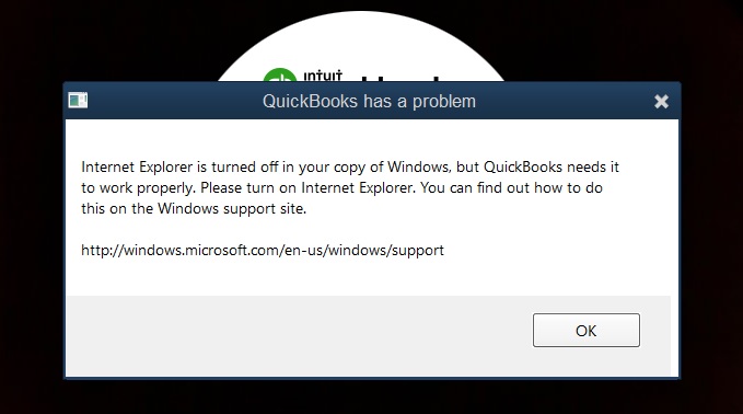 QuickBooks Internet Explorer is Turned Off
