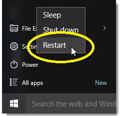 Restart the Computer