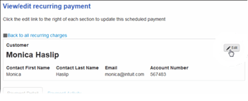 View Edit Recurring Payment