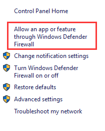 Allow an app through the Windows Firewall