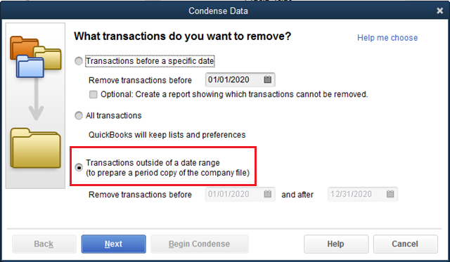 Transactions Outside of a Date Range