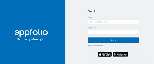 AppFolio Login Dashboard