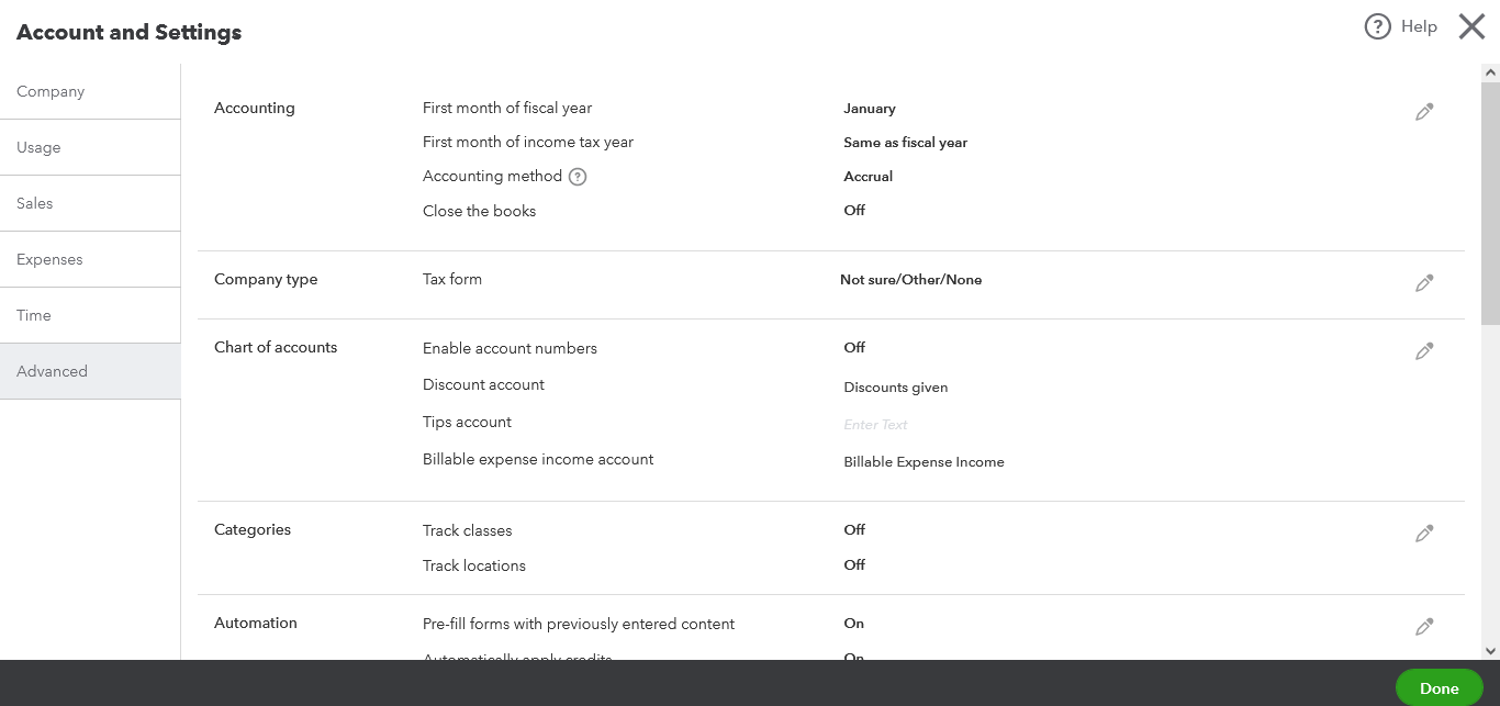 How to Set Up Advanced Settings in QuickBooks Online - Dancing Numbers