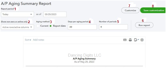 Construct a Simple A/P Ageing Report