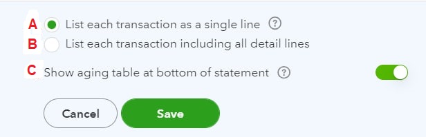 Options to Customize Your Statements