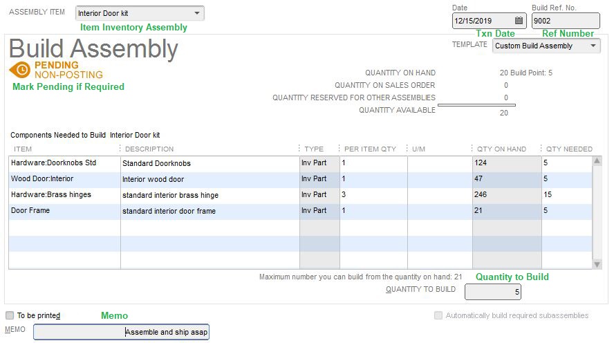 How to Import Build Assemblies into QuickBooks