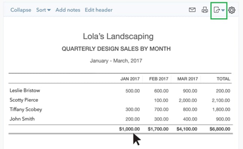 Report Export to Excel