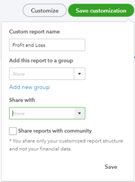 Saving Custom Reports