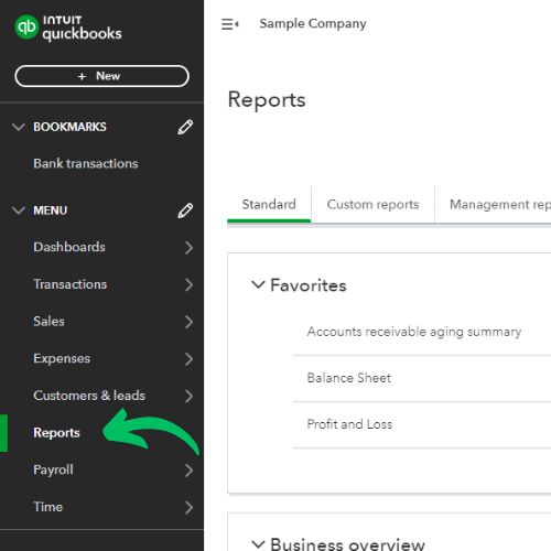 Open QuickBooks Report by using the Accountant View