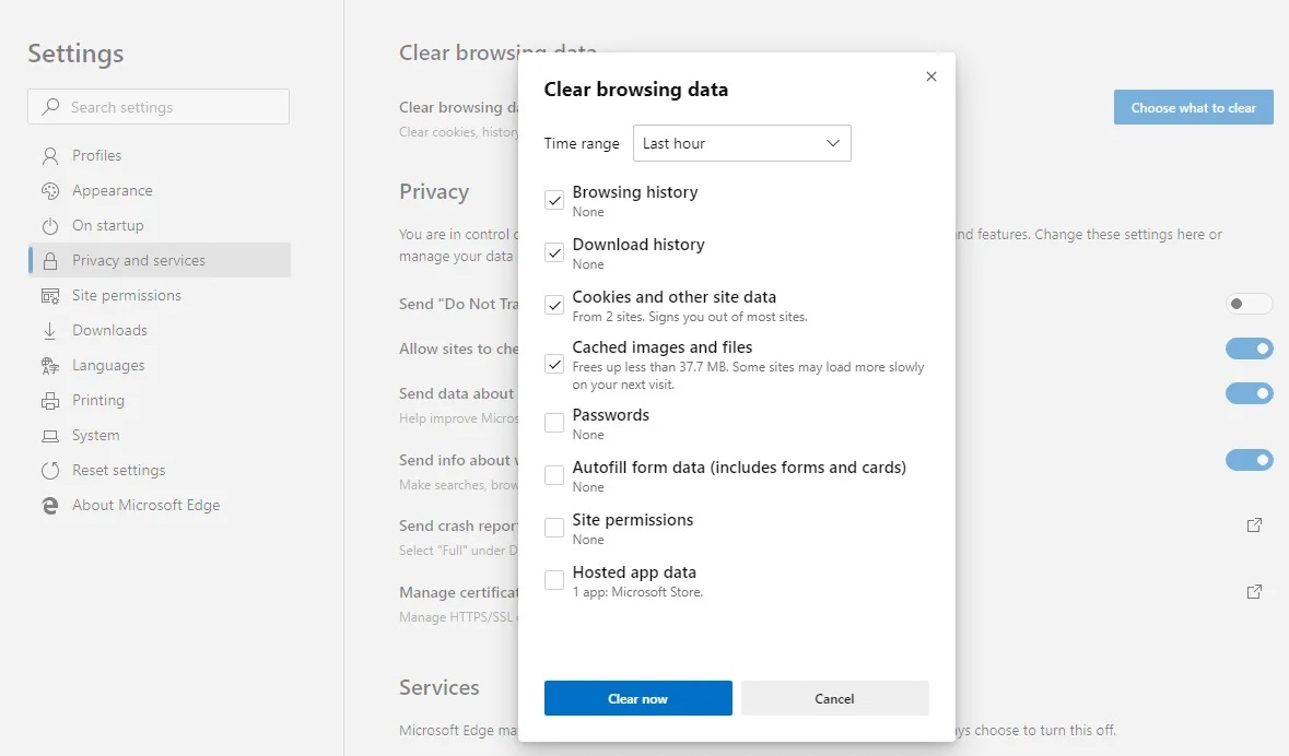 Where is the Gear Icon in QuickBooks Desktop and Online clear browsing data