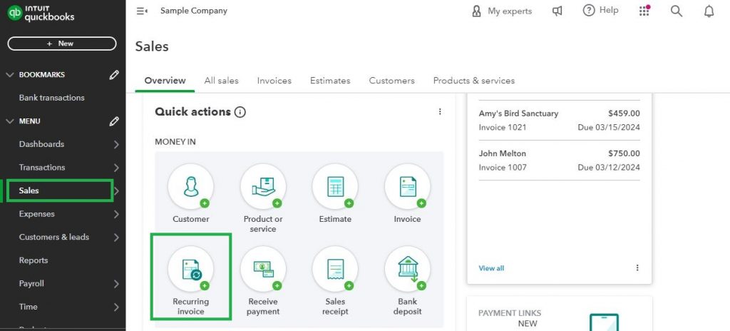 Stop Recurring Invoices in QuickBooks Online