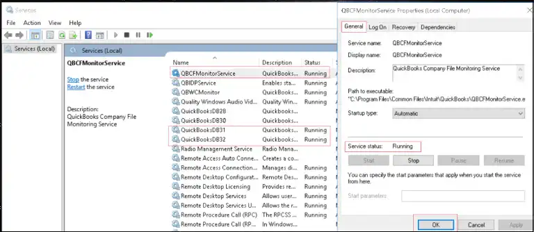 Verify QuickBooks Services