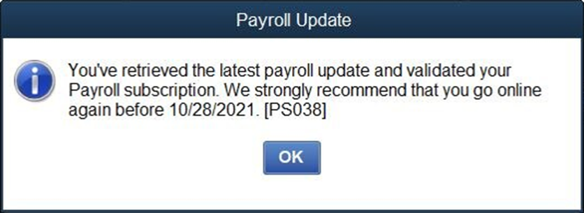 Resolve QuickBooks Error PS038 - When Running Payroll 1 QuickBooks Error PS038