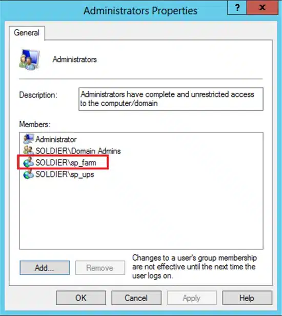 Administrator properties