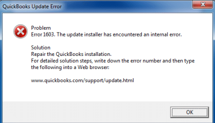 QuickBooks Desktop Error 1603