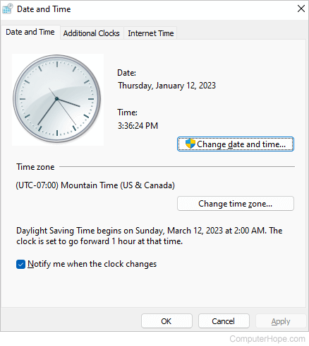 Confirm the Time and Date Settings