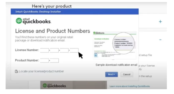 enter your license adn product numbers