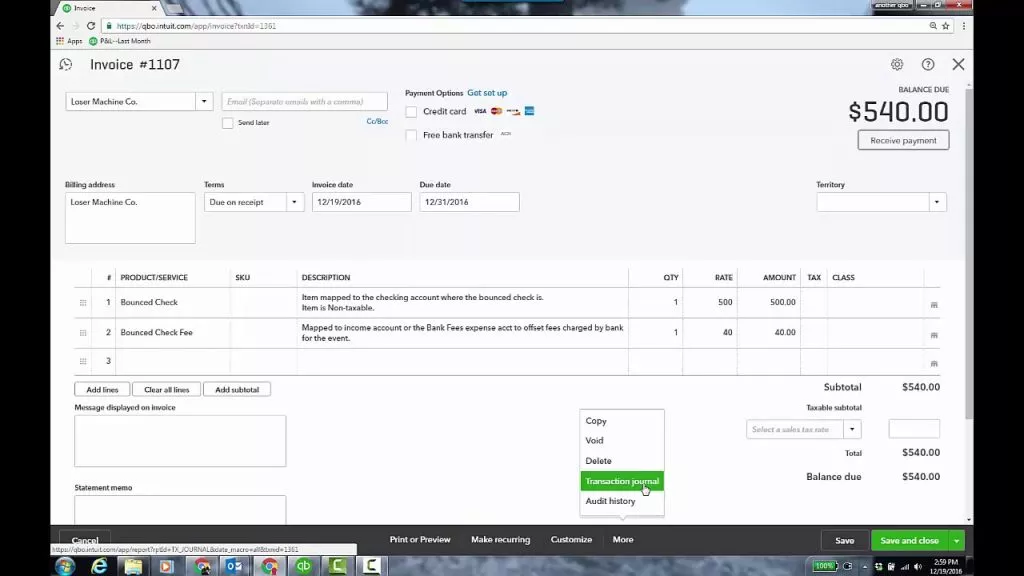 Bounced Checks in QuickBooks Online Bounced Checks in QuickBooks Online