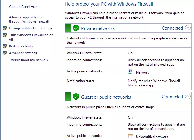 Adjusting the Firewall Settings