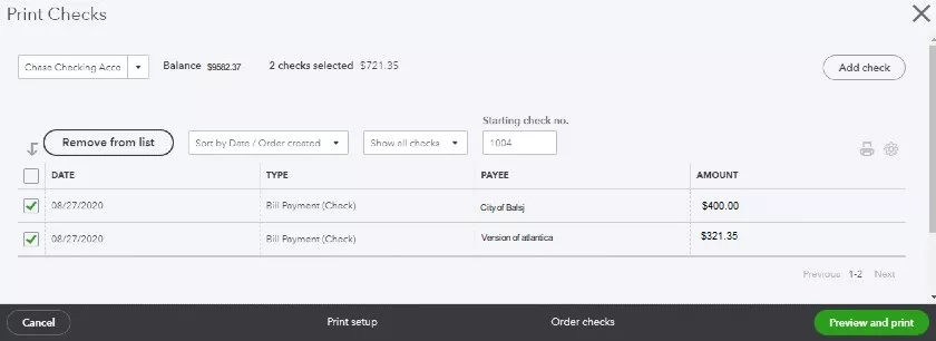 Print checks in QuickBooks Online Print checks in QuickBooks Online