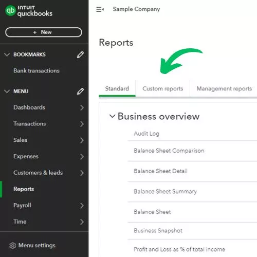 QuickBooks Online Reports: An Overview Open QuickBooks Reports by using Business View
