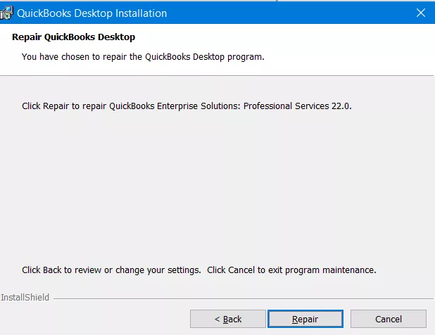 Fix Payroll Update QuickBooks Error 557 in Desktop Repair QuickBooks Button Wizard Screenshots
