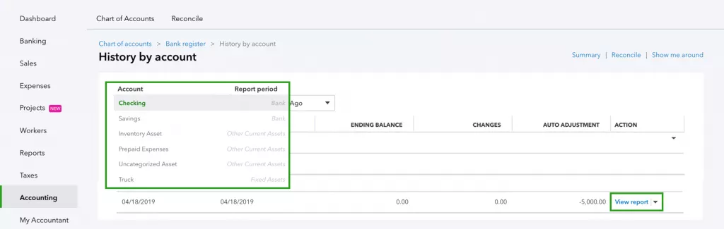 Quickbooks Online Accountant Find The Reconciliation On The List